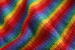 Women's Lazy Fashion Round Neck Rainbow Striped Pullover