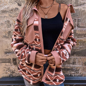 Women's Fashion Drop-shoulder Sleeve Plush Coat