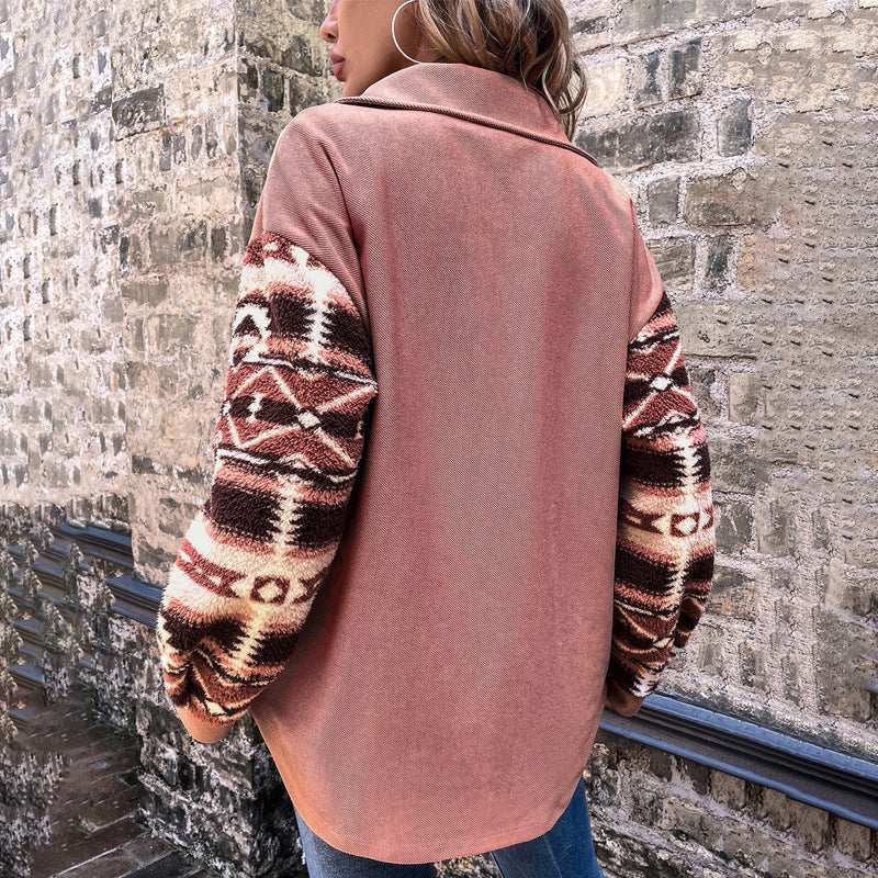 Women's Fashion Drop-shoulder Sleeve Plush Coat