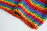 Women's Lazy Fashion Round Neck Rainbow Striped Pullover