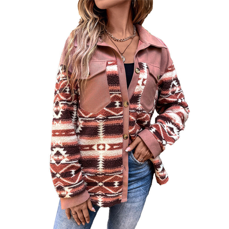Women's Fashion Drop-shoulder Sleeve Plush Coat