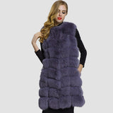 ZADORIN 90cm Luxury Women Faux Fur Jackets Sleeveless Slim Long Faux Fur Vest Gilet Furry Warm Winter Overcoat Women Plus Size