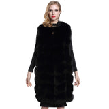 ZADORIN 90cm Luxury Women Faux Fur Jackets Sleeveless Slim Long Faux Fur Vest Gilet Furry Warm Winter Overcoat Women Plus Size