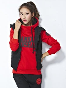 Women's sweatshirt vest pants 3 pieces