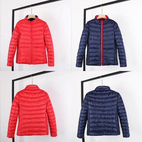 2019 New Double-sided Woman Ultra Light Down Jacket Duck Down Windbreaker Coat With A Bag