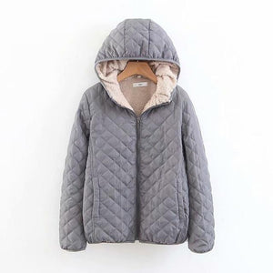 Women Autumn Winter Parkas Coat Jackets Female Lamb Hooded Plaid Long Sleeve Warm Winter Jacket Plus Size S~3XL casaco feminino