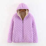 Women Autumn Winter Parkas Coat Jackets Female Lamb Hooded Plaid Long Sleeve Warm Winter Jacket Plus Size S~3XL casaco feminino