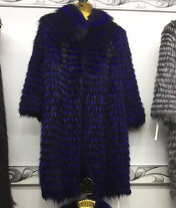 Linhaoshengyue  2018NEW HOT   fox fur long coat Wool  knit liner withstylish stand collar