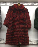 Linhaoshengyue  2018NEW HOT   fox fur long coat Wool  knit liner withstylish stand collar