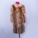 Linhaoshengyue  2018NEW HOT   fox fur long coat Wool  knit liner withstylish stand collar