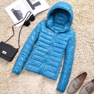 Woman Autumn winter Hooded Jacket high quality White Duck Down Coat Female Overcoat Ultra Light Solid Jackets Portable Parkas