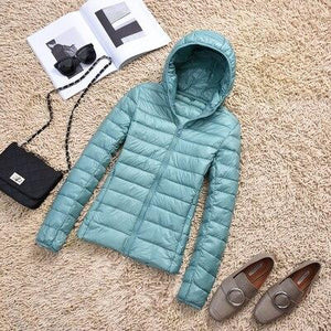 Woman Autumn winter Hooded Jacket high quality White Duck Down Coat Female Overcoat Ultra Light Solid Jackets Portable Parkas