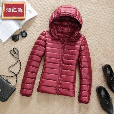 Woman Autumn winter Hooded Jacket high quality White Duck Down Coat Female Overcoat Ultra Light Solid Jackets Portable Parkas