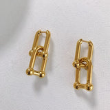 French Gold Chic O Shaped Minimal Hoop Earrings