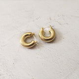 French Gold Chic O Shaped Minimal Hoop Earrings