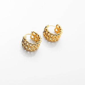 French Gold Chic O Shaped Minimal Hoop Earrings