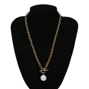 Gothic Baroque Pearl Pendant Choker Necklace for Women