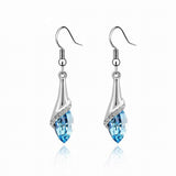 Geometric Crystal Gold Color Water Drop Earrings