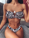 Sexy Bandeau V-Neck Bikini Swimsuit