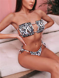 Sexy Bandeau V-Neck Bikini Swimsuit
