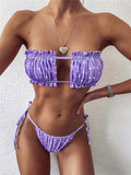 Sexy Bandeau V-Neck Bikini Swimsuit