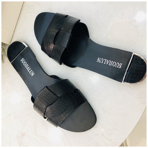 Women Summer Beach Slides Flip Flops Outdoor Flat Slipper