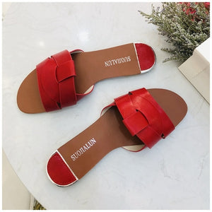 Women Summer Beach Slides Flip Flops Outdoor Flat Slipper