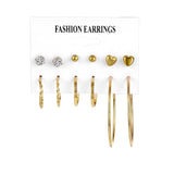 Women's Geometric Crystal Heart Stud Earrings