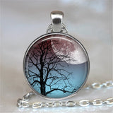 Tree Of Life Glass Cabochon Statement Necklace & Pendant Jewelry