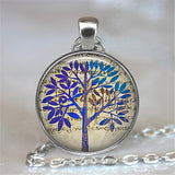 Tree Of Life Glass Cabochon Statement Necklace & Pendant Jewelry