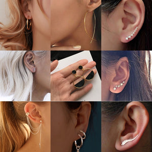 Small and Simple Geometric Stud Earrings Set