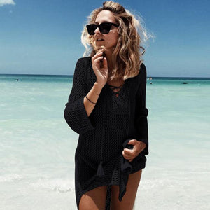 Women Knitted Beach Cover Up Bikini Swimsuit