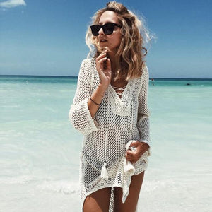 Women Knitted Beach Cover Up Bikini Swimsuit