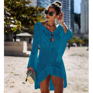 Women Knitted Beach Cover Up Bikini Swimsuit