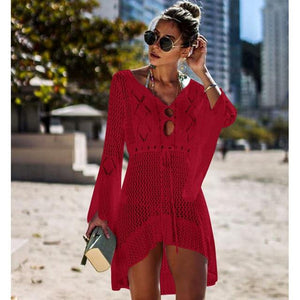 Women Knitted Beach Cover Up Bikini Swimsuit