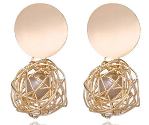 Statement Earrings Big Geometric Round Earrings