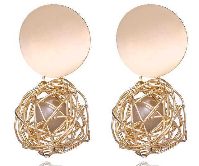 Statement Earrings Big Geometric Round Earrings