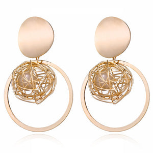 Statement Earrings Big Geometric Round Earrings