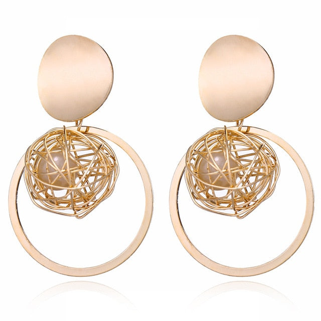 Statement Earrings Big Geometric Round Earrings