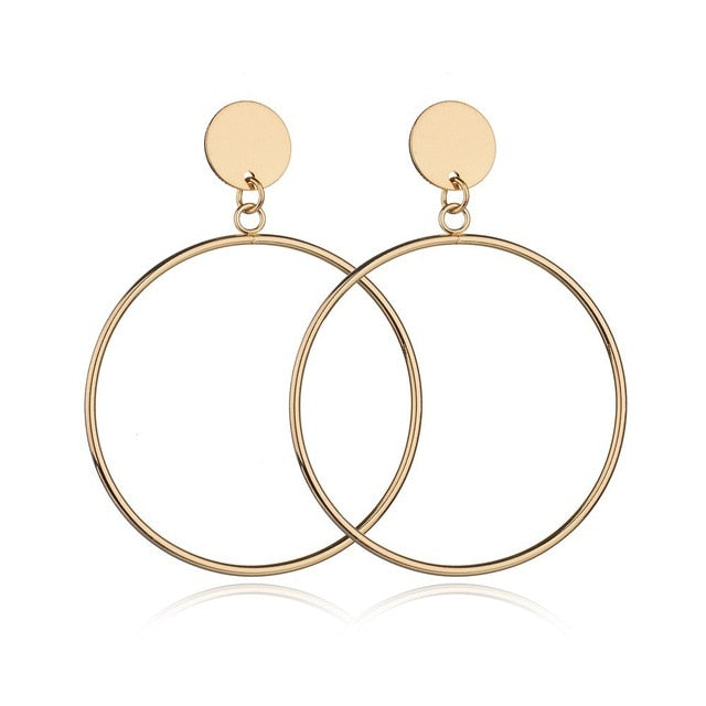 Statement Earrings Big Geometric Round Earrings