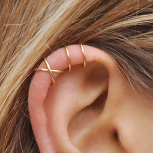 Yobest 5Pcs/Set Gold Leaf Ear Cuff Clip Earrings for women Climbers No Piercing