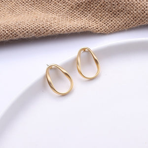 Gold Color Stud Earring Simple Geometric Earnings