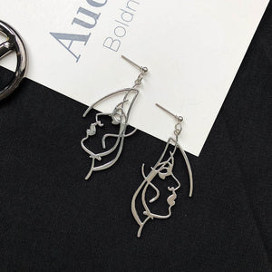 Punk Human Face Drop Retro Abstract Earrings For Women