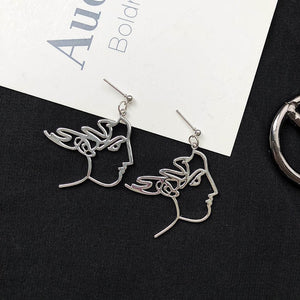 Punk Human Face Drop Retro Abstract Earrings For Women