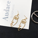 Punk Human Face Drop Retro Abstract Earrings For Women