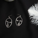 Punk Human Face Drop Retro Abstract Earrings For Women