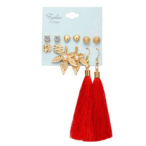 Vintage Tassel Acrylic Bohemian Earrings Set