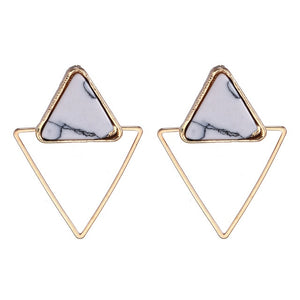 Hollow Geometric Pendant Earrings