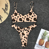 Women Swimwear Leopard Bikini Set