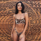 Women Swimwear Leopard Bikini Set
